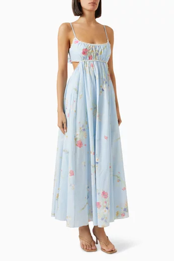 Lucky Picnic Maxi Dress in Cotton