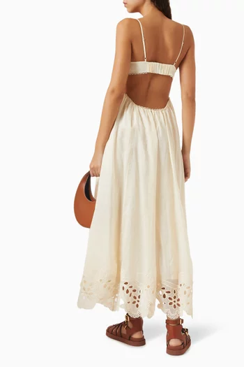 Coco Embroidered Dress in Ramie