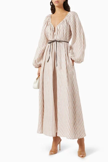 Cascadian Maxi Dress in Linen