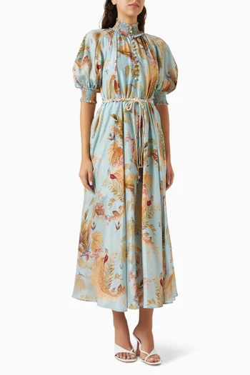 Ascension Billow Maxi Dress in Silk