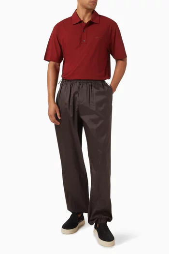 Polo Shirt in Cotton Crepe Voile
