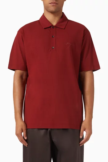 Polo Shirt in Cotton Crepe Voile