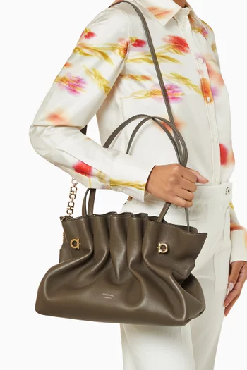Gancini Soft Bag in Leather