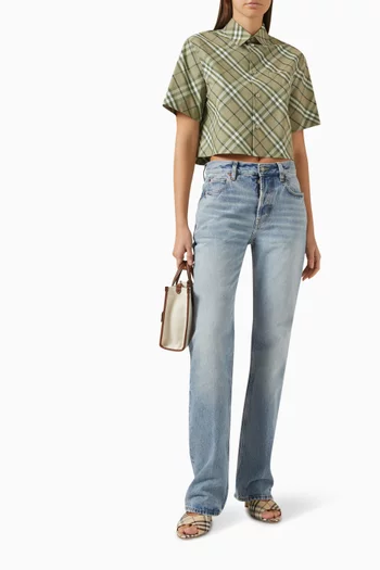 Check Button-up Shirt in Cotton