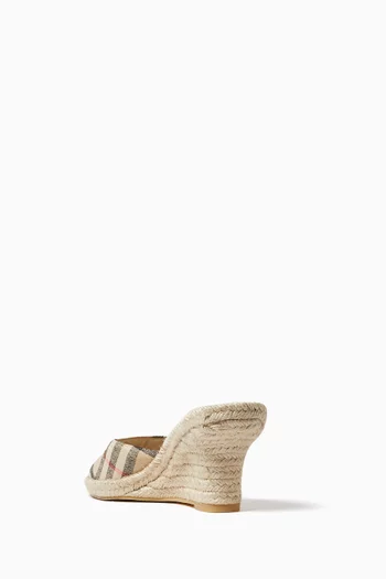 Mews 65 Mules in Check Canvas