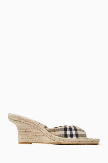 Mews 65 Mules in Check Canvas