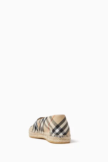 Mews Espadrilles in Check Canvas