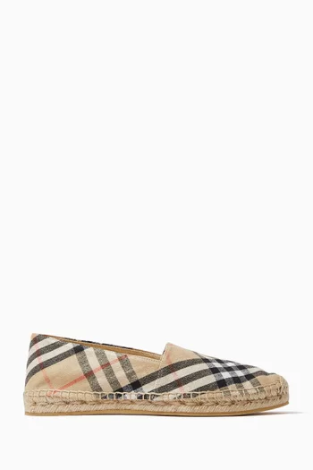 Mews Espadrilles in Check Canvas