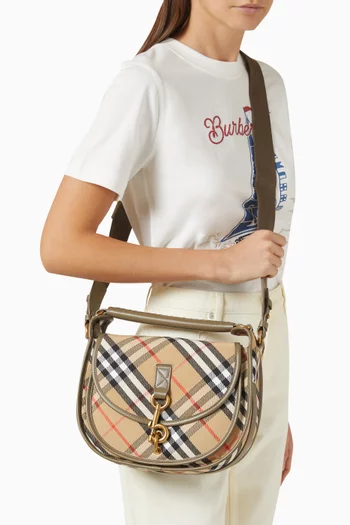 Small B Clip Messenger Bag in Cotton Blend