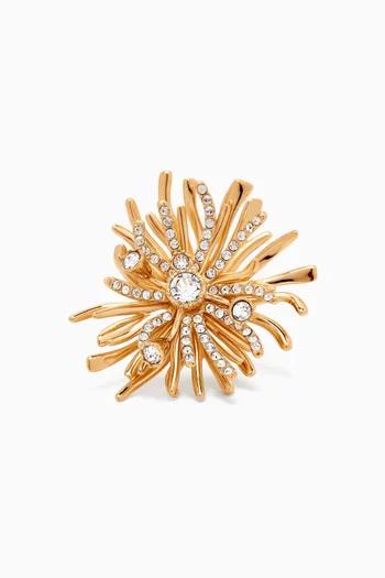 Orchestre Crystal Ring in Gold-tone Brass