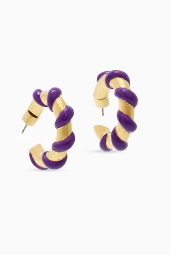 Mélodie Candy Hoop Earrings in Gold-tone Brass