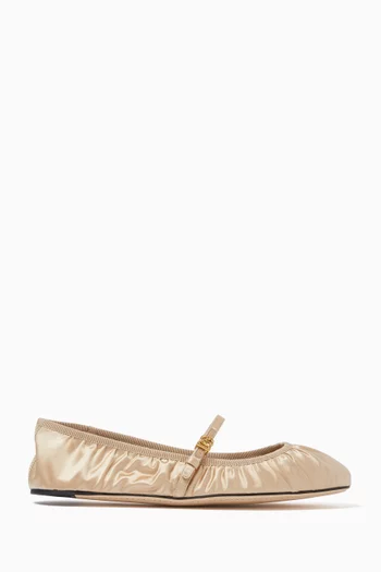 Valley Ballet Flats in Satin
