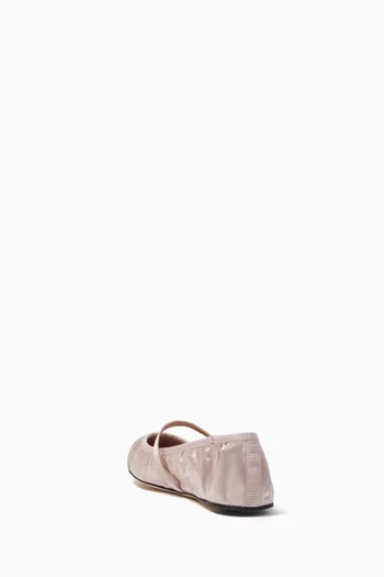 Valley Ballet Flats in Satin