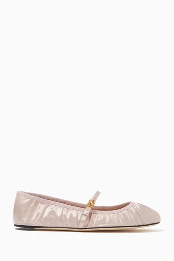 Valley Ballet Flats in Satin