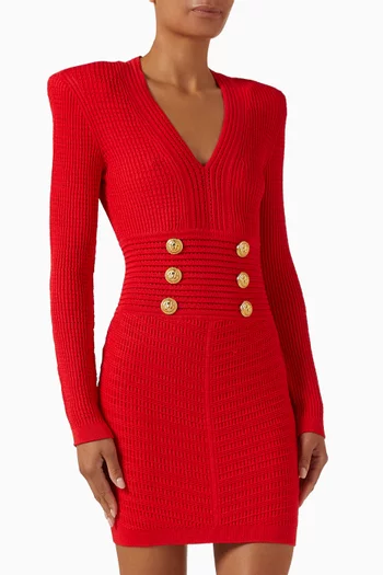 Button Mini Dress in Viscose-knit