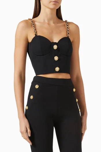 Chain-strap Bustier Top in Wool