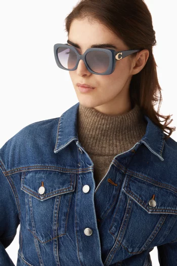 Oversized Square Sunglasses in Acetate