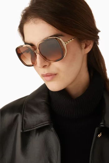 Square Sunglasses in Acetate & Metal