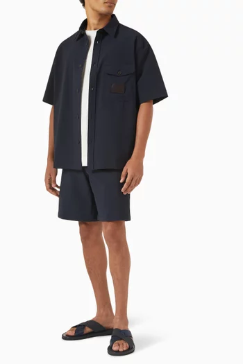 Logo Patch Shirt in Seersucker