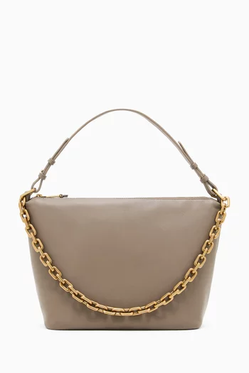 حقيبة هوبو متوسطة بتصميم جلد