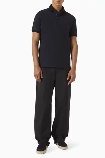 Micro Eagle Logo Polo Shirt in Cotton