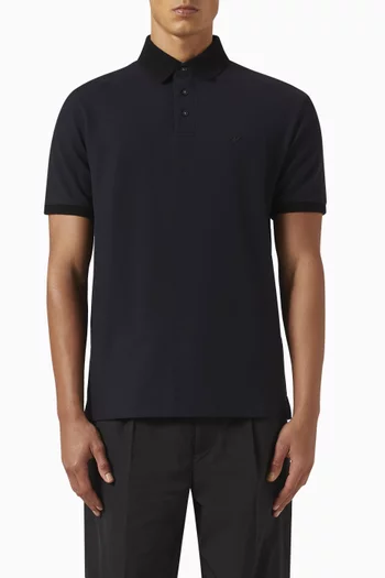 Micro Eagle Logo Polo Shirt in Cotton