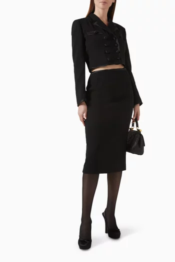 Pencil Skirt in Wool Crepe