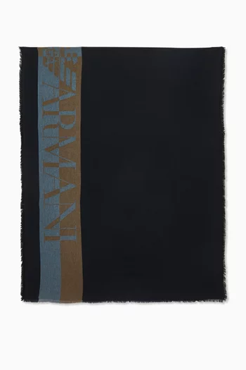 Logo Stripe Scarf in Viscose-jacquard