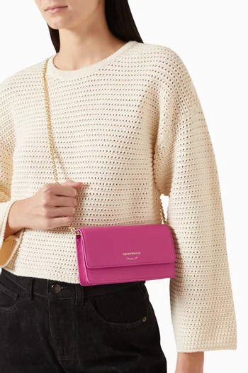 محفظة ميني بسلسلة جلد حبيبي