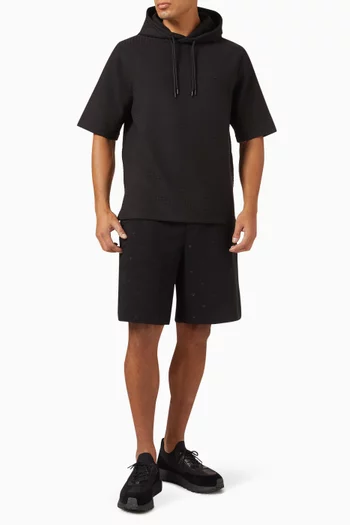 Drawstring Hoodie in Seersucker