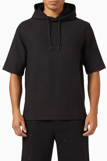 Drawstring Hoodie in Seersucker