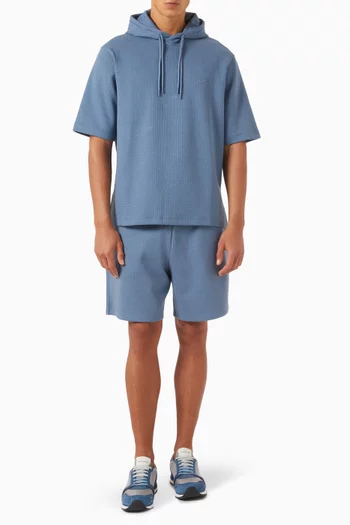Drawstring Hoodie in Seersucker