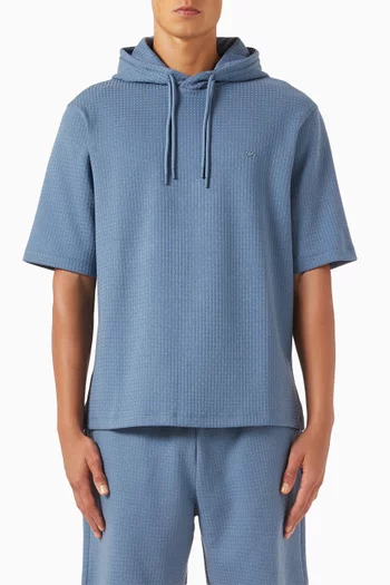 Drawstring Hoodie in Seersucker