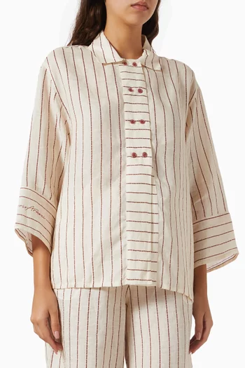 Pinstripe Shirt in Linen