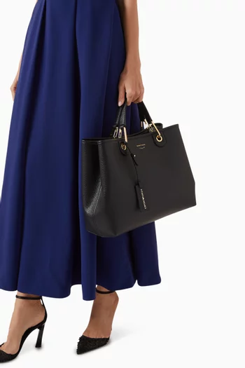 حقيبة يد متوسطة بشعار الماركة