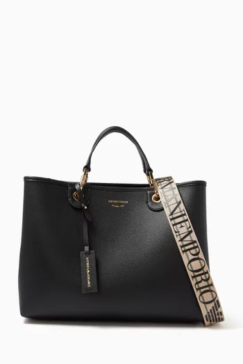 حقيبة يد متوسطة بشعار الماركة