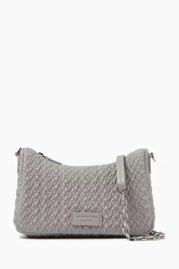 حقيبة كتف مستطيلة جلد صناعي بارز الملمس