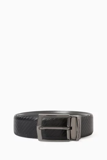 Reversible Embossed Belt in Leather