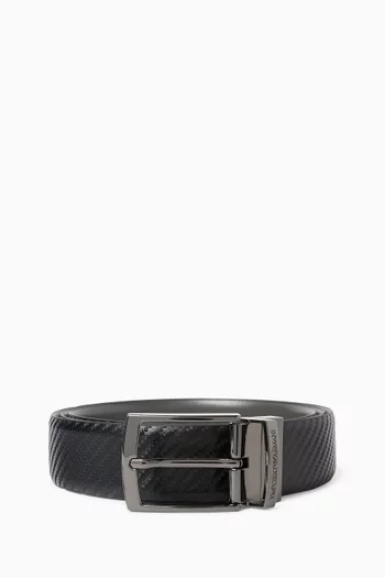 Reversible Embossed Belt in Leather