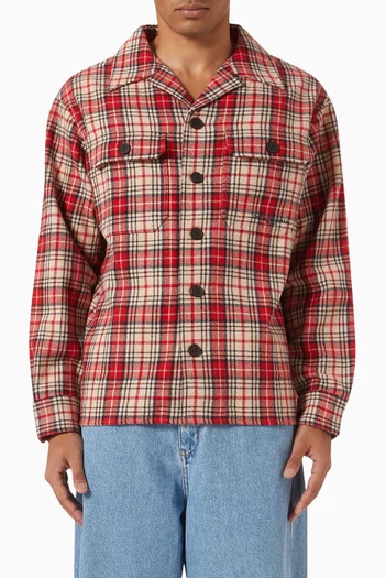 Checked Overshirt in Flannel Wool
