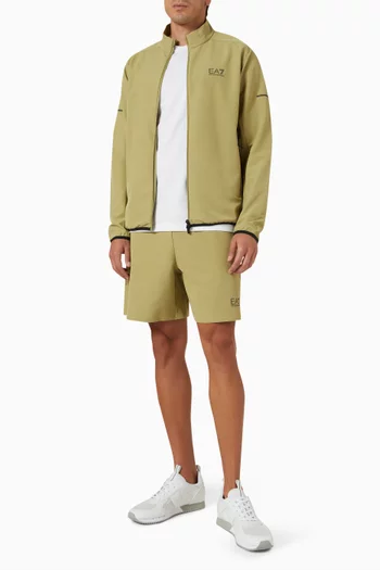 EA7 Logo Zip-up Sweatshirt in Jersey