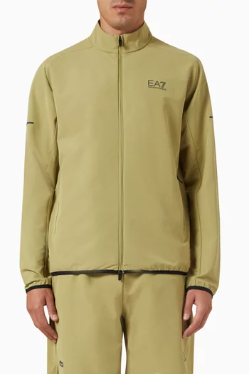 EA7 Logo Zip-up Sweatshirt in Jersey