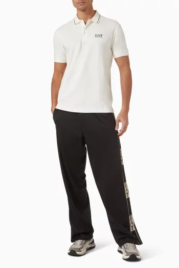 EA7 Logo Polo Shirt in Cotton Piqué