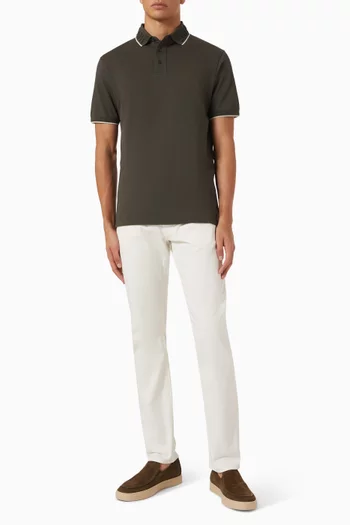 Embossed Logo Polo Shirt in Cotton