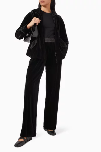 Hooded Zip Jacket in Velvet