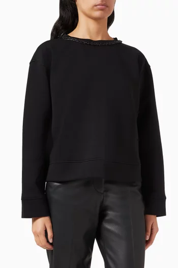 Embellished-neck Sweatshirt