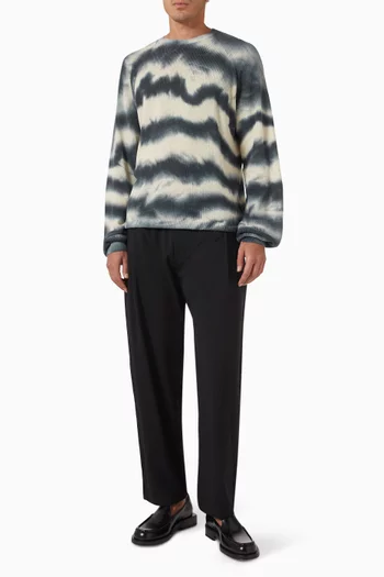 Printed Sweater in Cotton Knit