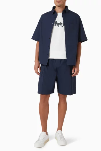 Cut-away-collar Shirt in Cotton