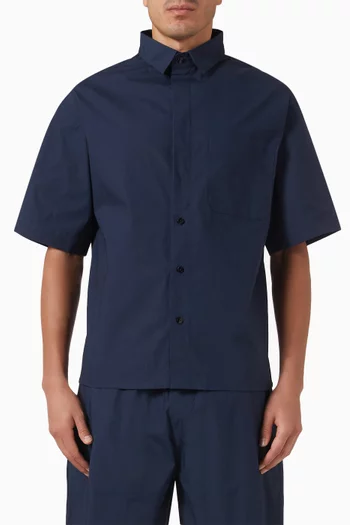 Cut-away-collar Shirt in Cotton