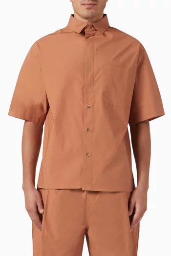 Cut-away-collar Shirt in Cotton